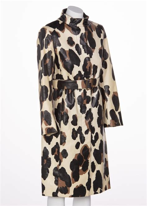 ysl coated animal print coat|Coat in animal.